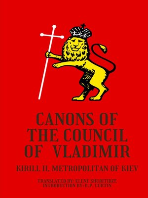 cover image of Canons of the Council of Vladimir